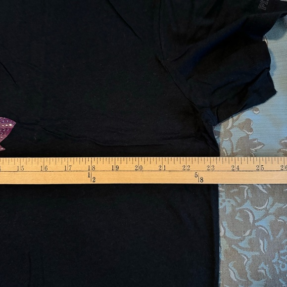 Victoria's Secret PINK Girlfriend Cropped Bling Tee Shirt Black Size Large - Picture 11 of 12